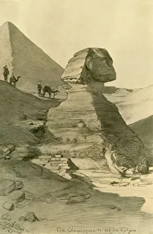 Andresen Prints: The Pyramid of Khufu and the Sphinx, 1898. Creator: Christian Wilhelm Allers