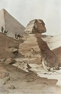 Andresen Prints: The Pyramid of Khufu and the Sphinx, 1898. Creator: Christian Wilhelm Allers