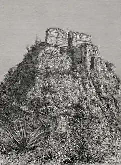 Unesco Prints: Pyramid of the Magician, also called House of the Dwarf
