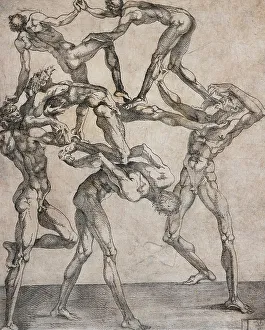 Pyramid of Six Men, mid-16th century. Creator: Juste de Juste