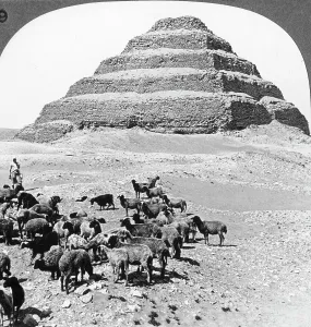 Near Cairo Prints: The Pyramid of Sakkarah, Egypt, 1905. Artist: Underwood & Underwood