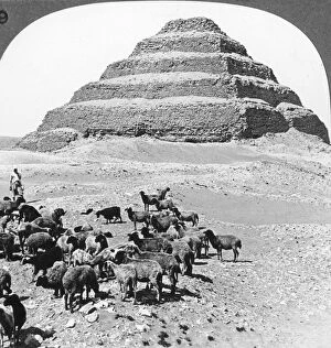 The Pyramid of Sakkarah, Egypt, 1905.Artist: Underwood & Underwood