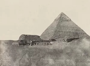 Pyramid Gallery: Pyramide de Chephren, Egypte Moyenne, 1849 / 51, printed 1852. Creator: Maxime du Camp