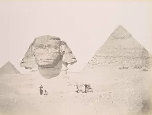 Bonfils Collection: Pyramides et le Sphinx, 1860s-70s, printed ca. 1870. Creator: Felix Bonfils