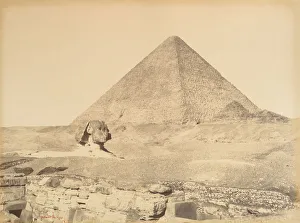 Gray Gustave Le Prints: Pyramides de Gizeh, 1865-69. Creator: Gustave Le Gray