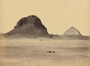 Pyramid Gallery: The Pyramids of Dahshoor From the East, 1857. Creator: Francis Frith