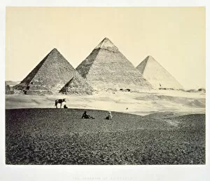 Chephren Gallery: The Pyramids of El-Geezeh from the South West, Egypt, 1858. Artist: Francis Frith