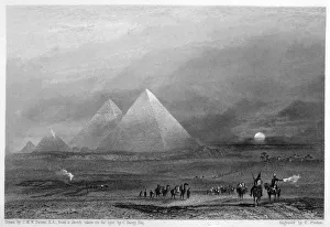 Sir Charles Prints: The Pyramids, Giza, Egypt, 19th century. Artist: E Finden