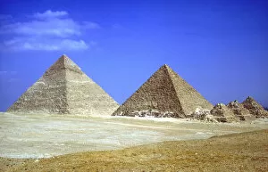 Chephren Gallery: Pyramids of Khafre, Mycerinus & three pyramids of his Queens, 4th Dynasty, Giza, c2600-c2500 BC