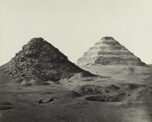 The Pyramids of Saqqara, from the Northeast, 1858. Creator: Francis Frith (British The Pyramids of Saqqara, from the Northeast, 1858. Creator: Francis Frith (British