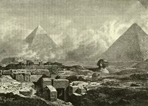 Chephren Gallery: The Pyramids and Sphinx, 1890. Creator: Unknown
