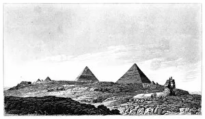 Chephren Gallery: The Pyramids and Sphinx, Giza, Egypt, 19th Century. Artist: Lemaitre