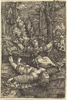 Forbidden Prints: Pyramus and Thisbe, c. 1515/1518. Creator: Albrecht Altdorfer