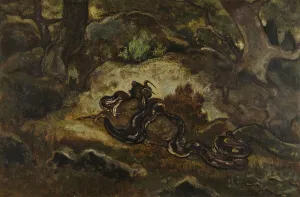 Crushing Prints: Python Crushing a Gnu, c1850s-1860s. Creator: Antoine-Louis Barye