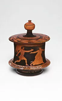Winged Figure Gallery: Pyxis (Container for Personal Objects), 450-440 BCE. Creator: Euaion Painter