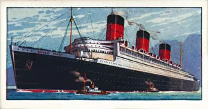 Tugboat Prints: Q. S. T. S. Queen Mary, 1937
