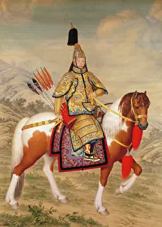 Castiglione Prints: The Qianlong Emperor in Ceremonial Armor on Horseback