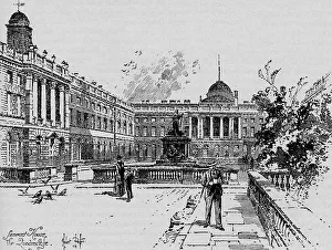The Quadrangle, Somerset House, c1890. Artist: Herbert Railton The Quadrangle, Somerset House, c1890. Artist: Herbert Railton