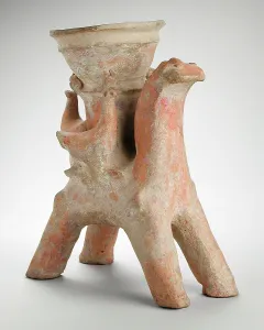 Central Asia Prints: Quadraped with Bowl and Three Cockerels, 2nd century. Creator: Unknown