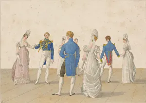 Le Bas Prints: The Quadrille: A droite sur les cotes, 1820s
