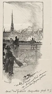 Quai des Grands Augustins. Creator: Auguste Louis Lepere (French, 1849-1918)