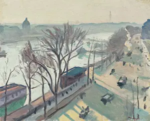 Embankment Prints: Quai du Louvre, soleil pale, 1906. Creator: Marquet, Pierre-Albert (1875-1947)