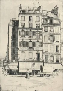 Blind Prints: Quai de L Hotel de Ville, 1915. Artist: Raymond Ray-Jones
