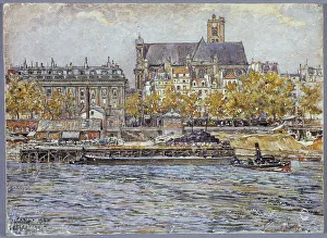 Pontoon Prints: Quai de l'Hotel-de-Ville and Saint-Gervais-Saint-Protais church
