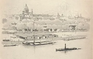 Bejot Prints: The Quai St Bernard, 1915. Artist: Eugene Bejot