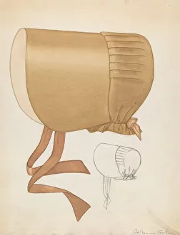 Bonnet Collection: Quaker Bonnet, c. 1937. Creator: Catherine Fowler