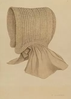 Bonnet Collection: Quakers Baby Bonnet, c. 1937. Creator: Eleanor Gausser