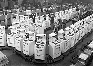 Quality checking cookers at the GEC plant, Swinton, South Yorkshire, 1960. Artist
