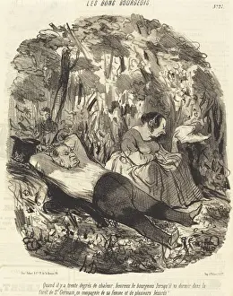 Day Out Prints: Quand il y a trente degres de chaleur... 1847. Creator: Honore Daumier