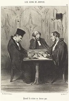 Cheating Prints: Quand le crime ne donne pas, 1848. Creator: Honore Daumier