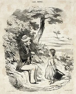 Dressing Up Prints: Quand on a un père farceur, 1848. Creator: Honore Daumier