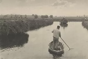 Punting Gallery: Quanting the Marsh Hay, 1886. Creator: Dr Peter Henry Emerson