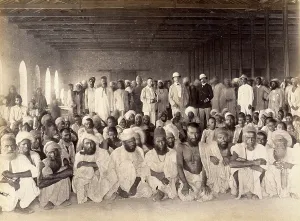 Sitting On Ground Prints: Quarantine area, during bubonic plague outbreak, Karachi, India, 1897. Creator: Unknown