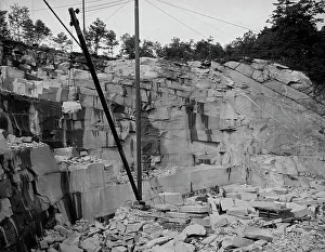 Granite Prints: Quarrying, a New England granite quarry, c1908. Creator: Unknown