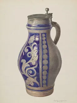 Buergerniss Carl Prints: Three Quart Beer Pitcher, c. 1940. Creator: Carl Buergerniss