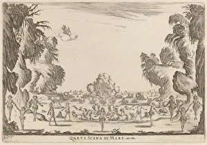 Hippocampi Prints: Quarta Scena di Mare, 1637. Creator: Stefano della Bella