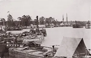 Osullivan Prints: Quartermaster cargoes and transports, Pamunkey River, 1861-65. Creator: Tim O Sullivan