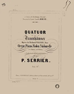 Richard 1813 1883 Prints: Quatuor sur Tannhauser de Richard Wagner pour orgue