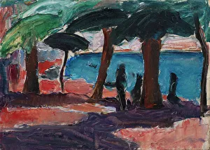 Jerichau Jens Adolf Prints: The Quay, Bandol, 1915. Creator: Jens Adolf Emil Jerichau