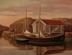 Quay and Boat Shed, 1850. Creator: Wilhelm von Wright