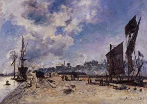 Quay at Honfleur. Artist: Jongkind, Johan Barthold (1819-1891) Quay at Honfleur. Artist: Jongkind, Johan Barthold (1819-1891)