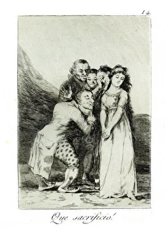 Que sacrificio! (What a Sacrifice!). (Capricho No 14), 1797-1798. Artist: Goya, Francisco, de (1746-1828) Que sacrificio! (What a Sacrifice!). (Capricho No 14), 1797-1798. Artist: Goya, Francisco, de (1746-1828)
