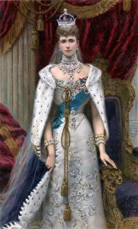 Ermine Collection: Queen Alexandra in full coronation robes, 1902
