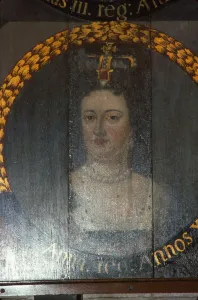 Queen Anne (1665-1714) at Chichester Cathedral, Sussex, 20th century. Artist: CM Dixon Queen Anne (1665-1714) at Chichester Cathedral, Sussex, 20th century. Artist: CM Dixon