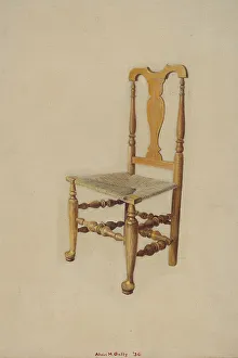 Oil Paint Prints: Queen Anne Side Chair, 1936. Creator: Alvin M Gully