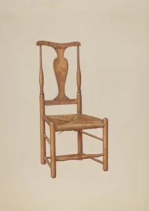 Morton Ralph Prints: Queen Anne Chair, c. 1942. Creator: Ralph Morton